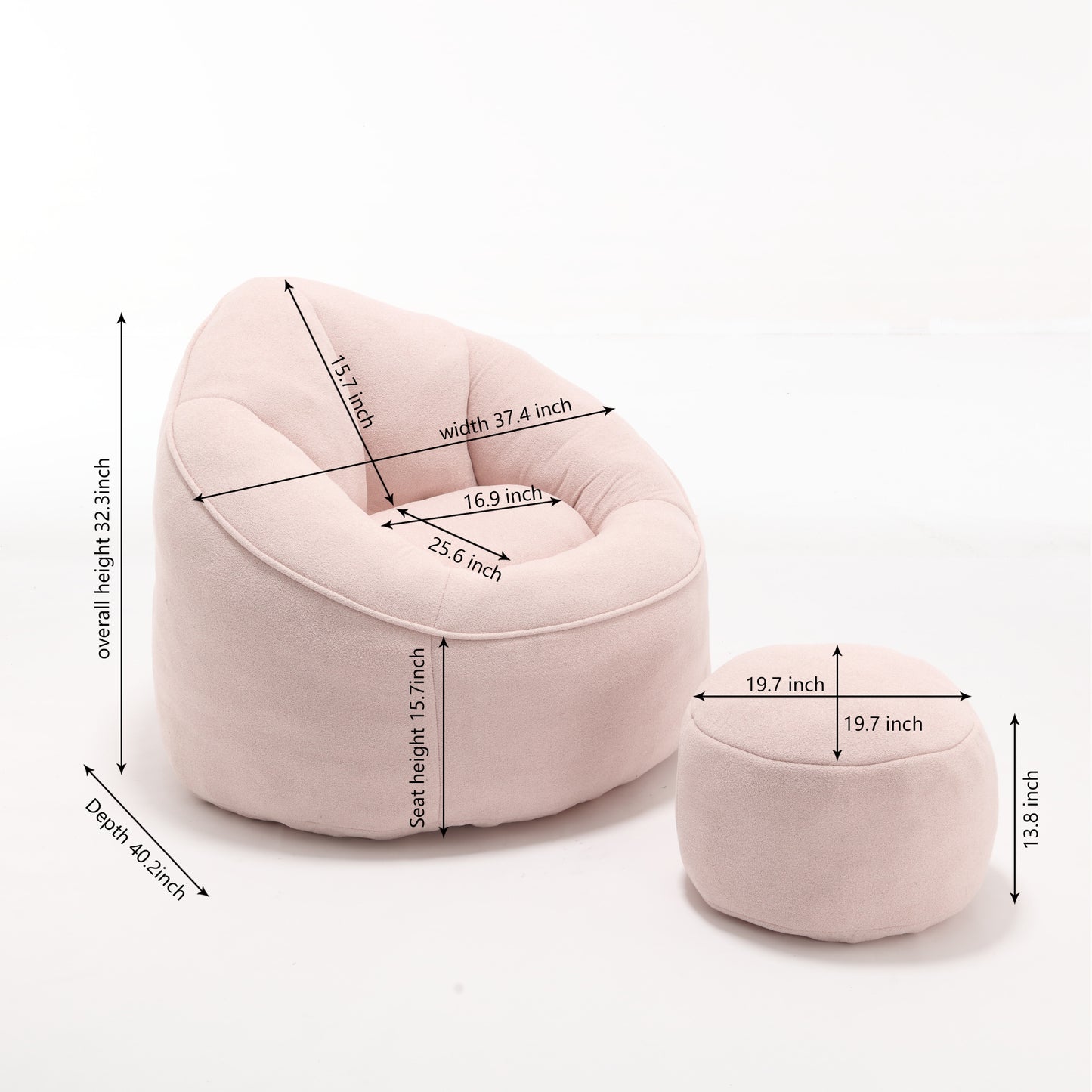 Cozy Comfort Bean Bag Sofa with Footrest