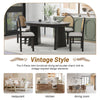 Vintage Vibes Dining Set: Extendable Table & Cozy Upholstered Chairs