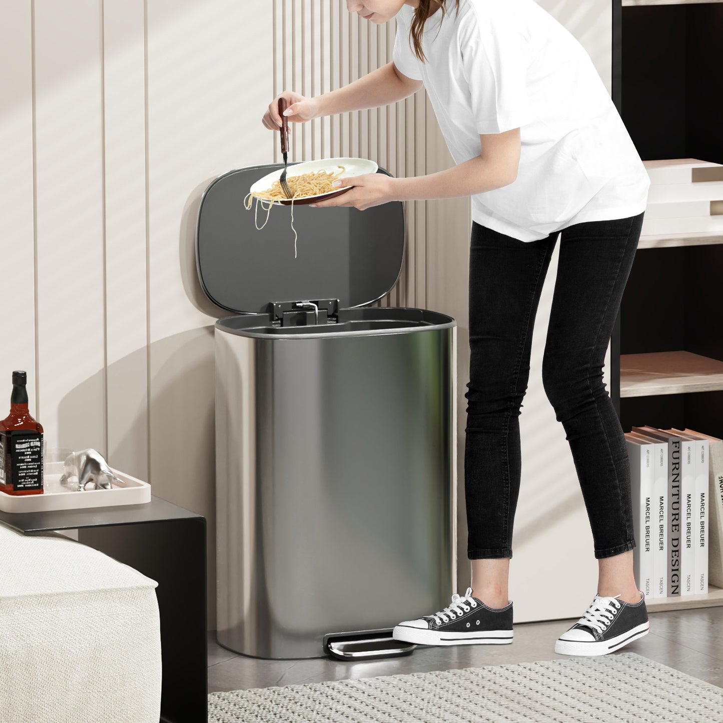 Soft Close Stainless Steel Kitchen Trash Can