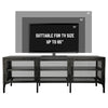 Sleek Metal TV Stand with Stylish Mesh Doors and Ample Storage