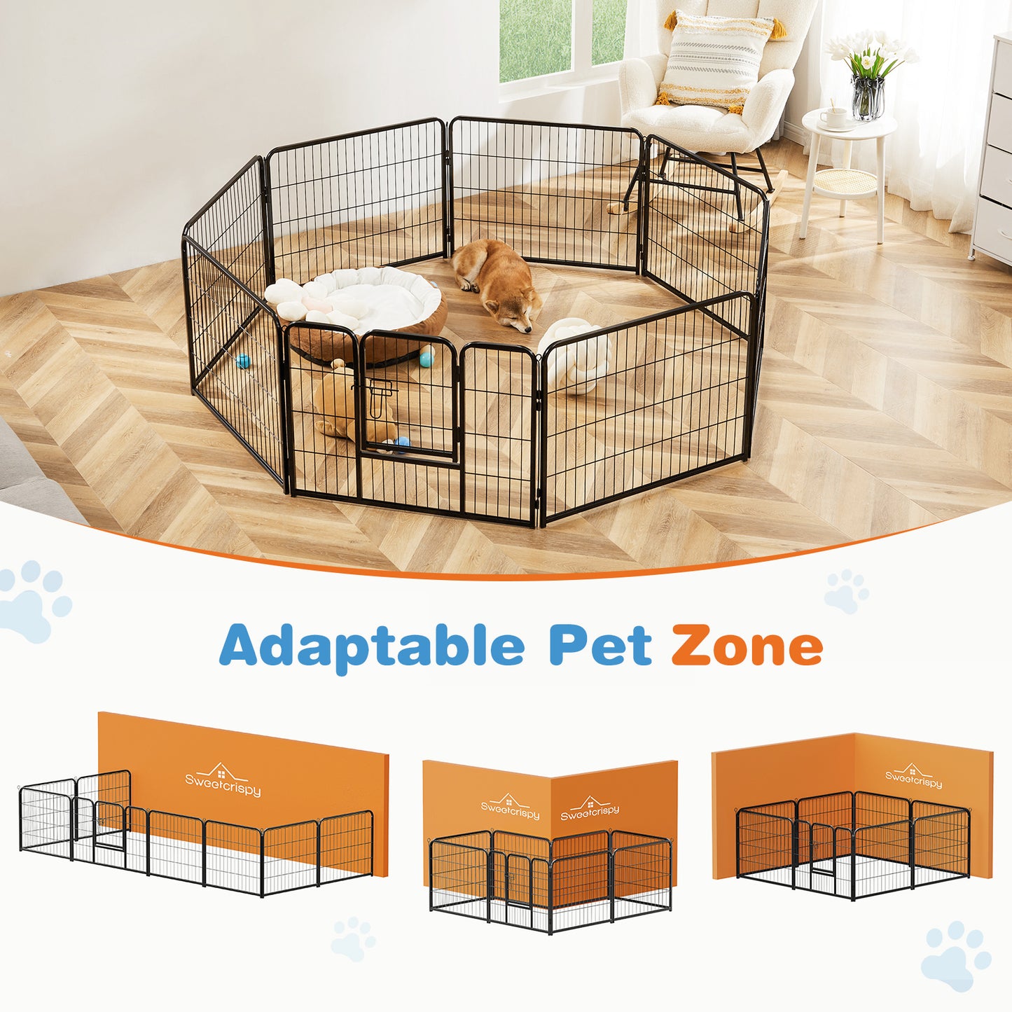 Paw Paradise Playpen with Gate: Indoor & Outdoor Fun for Your Small Pets!