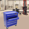 Blue Rolling Tool Cart with 5 Drawers