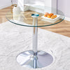 Sleek Silver Round Dining Table