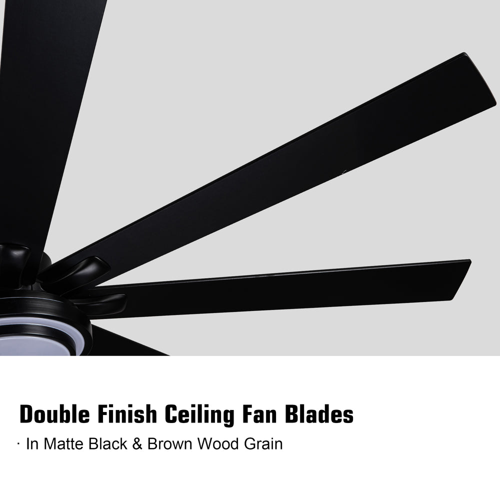 Smart Matte Black Ceiling Fan with Remote