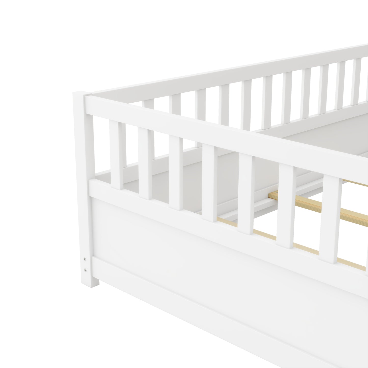 Cozy Montessori Twin Floor Bed with Safe Barrier