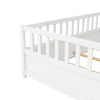 Cozy Montessori Twin Floor Bed with Safe Barrier