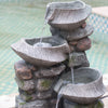 Serene Stone Cascade Fountain with LED Lights