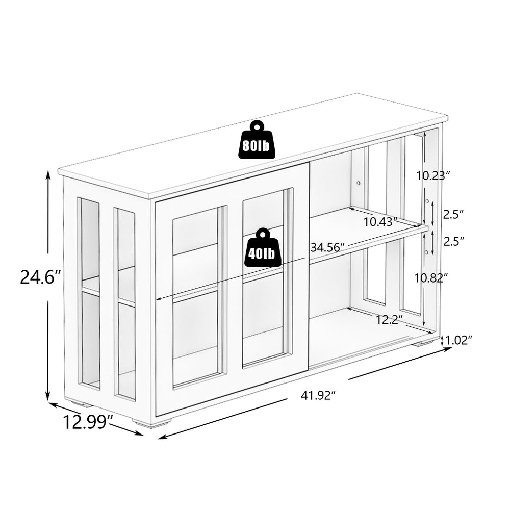 Sleek White Glass Cabinet