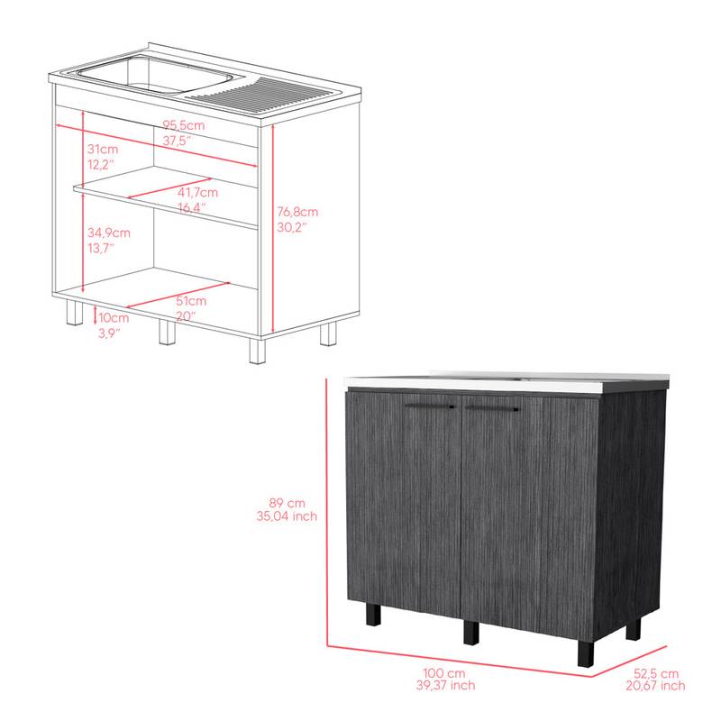 Burwood White Utility Sink Cabinet