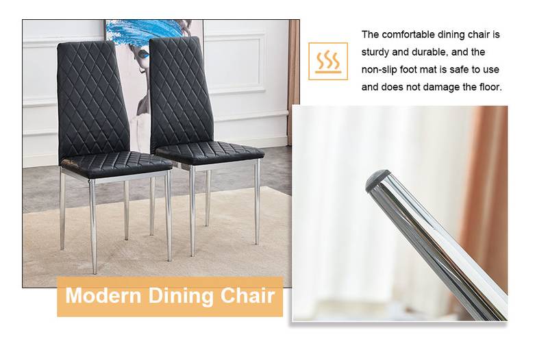 Chic Checkered Dining Chair Set