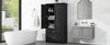 Sleek Black Bathroom Storage Cabinet with Adjustable Shelves