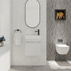 Sleek Wall-Mounted Bathroom Vanity with Soft-Close Door & White Sink