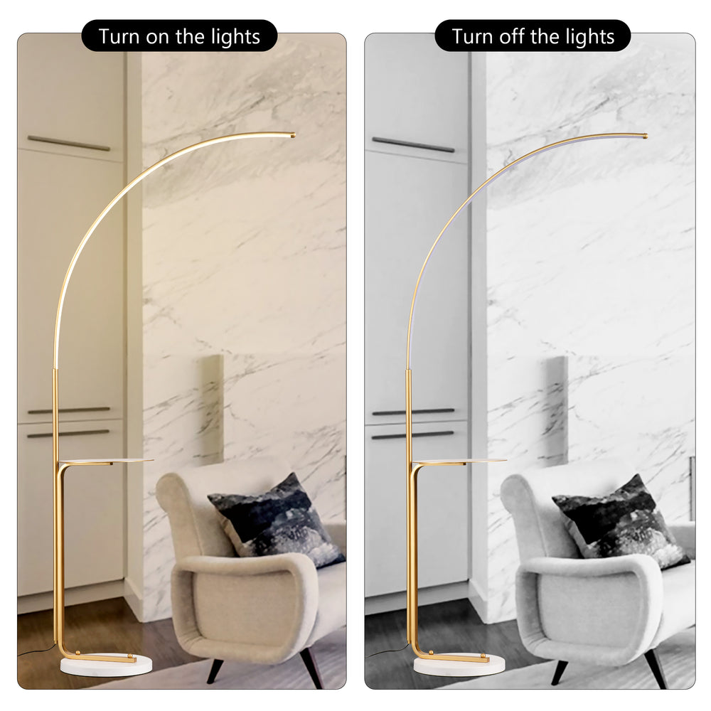 Chic Gold LED Floor Lamp - Perfect for Reading & Relaxing!