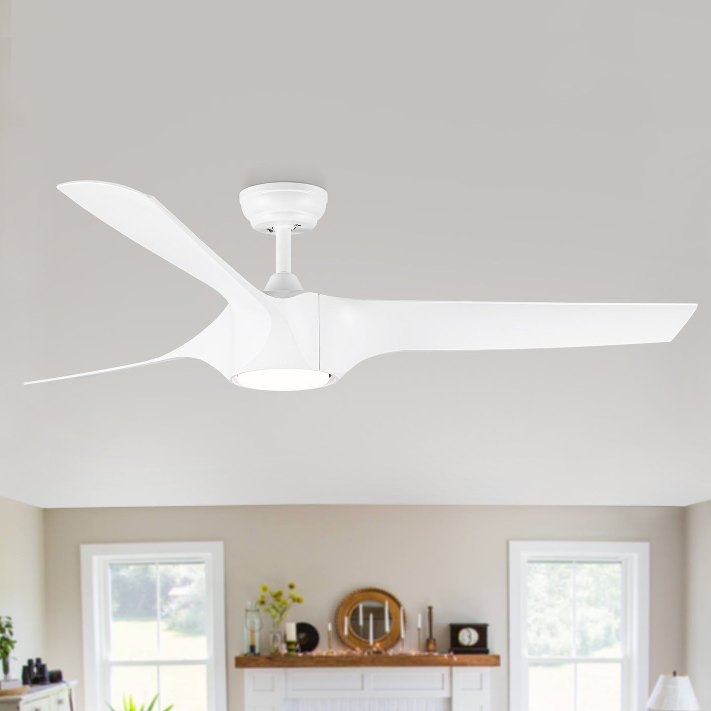 Sleek White LED Ceiling Fan