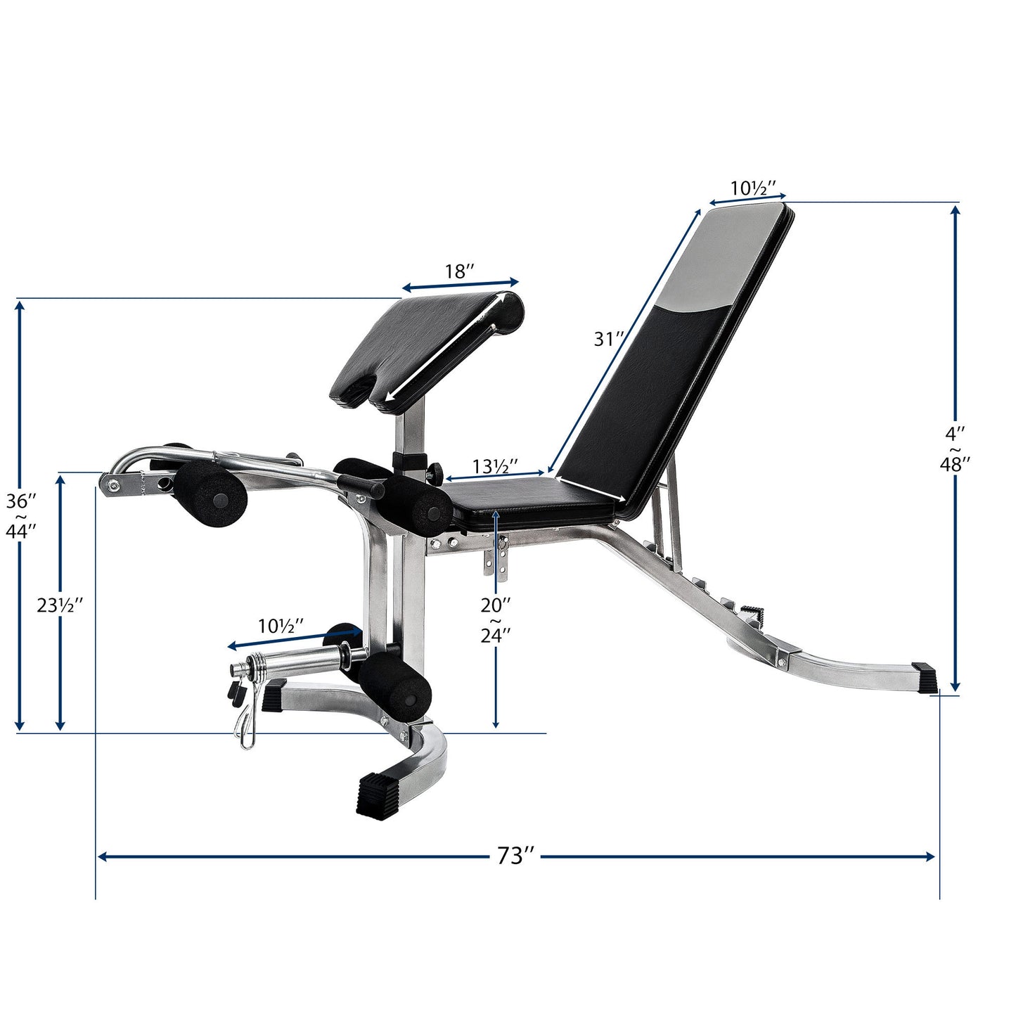 Versatile Adjustable Weight Bench with Leg Extension & Preacher Curl