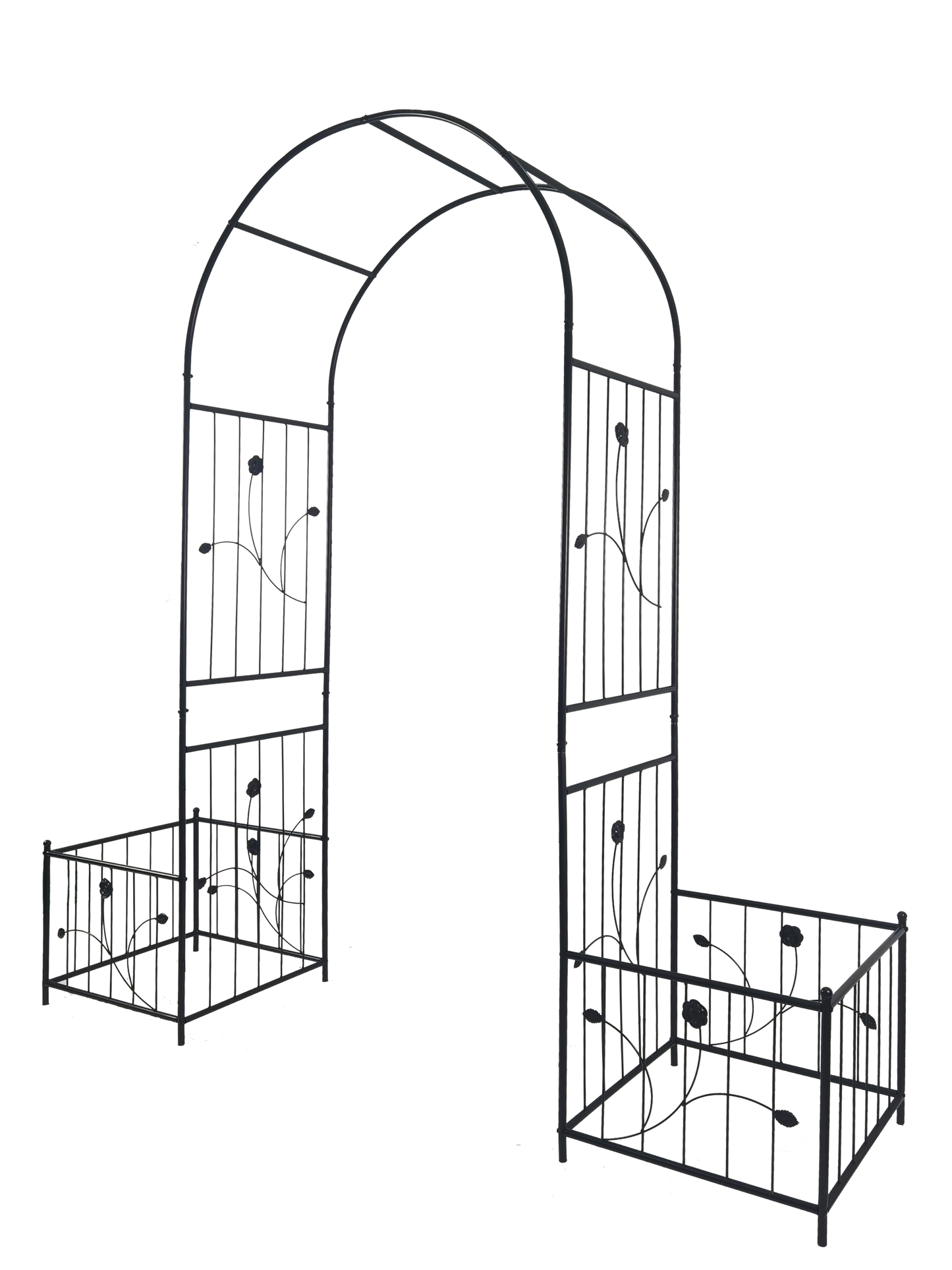 Elegant Climbing Garden Arch with Plant Stands