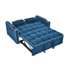 Blue Velvet Dream Sofa Bed: Foldable, Adjustable & USB-Ready