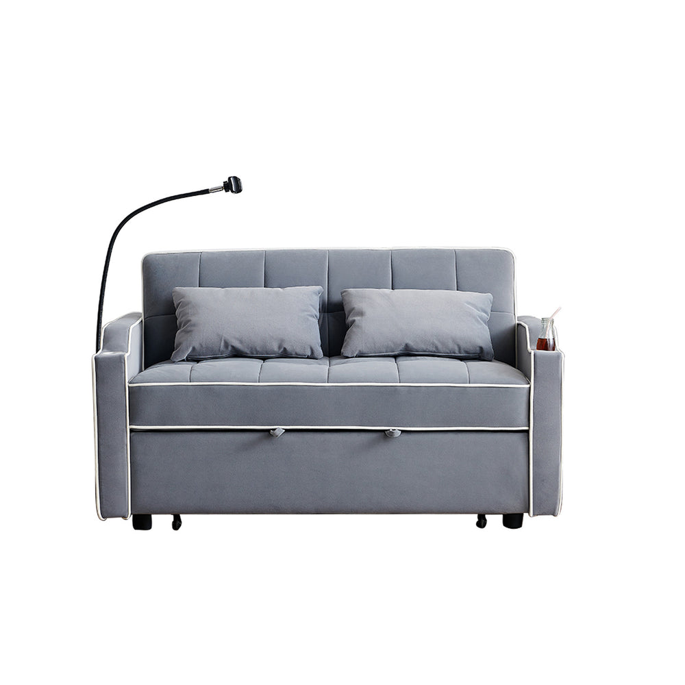 Versatile Velvet Sofa Bed with USB Charging & Adjustable Backrest