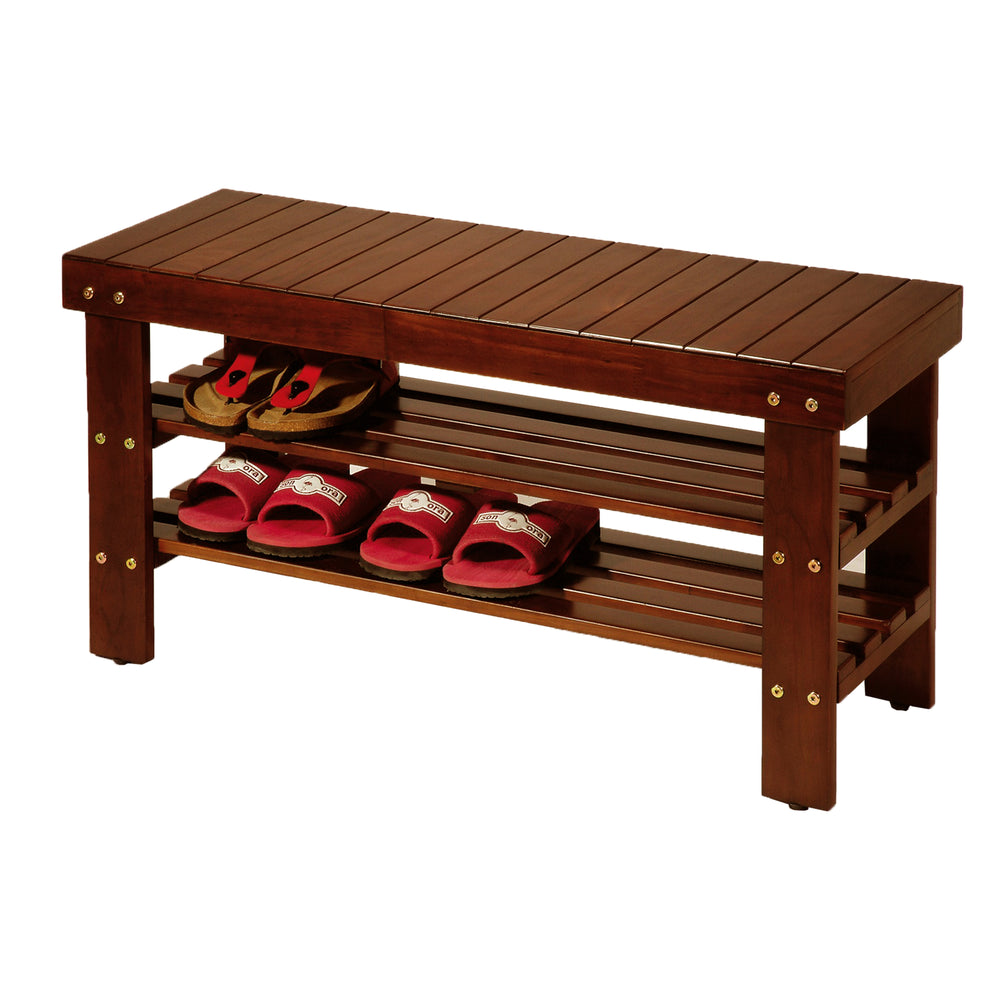 Cherry Wood Shoe Bench