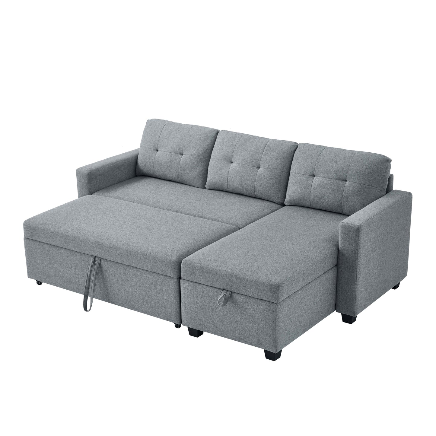 CozyConvertible Sectional Sofa with Storage in Light Grey