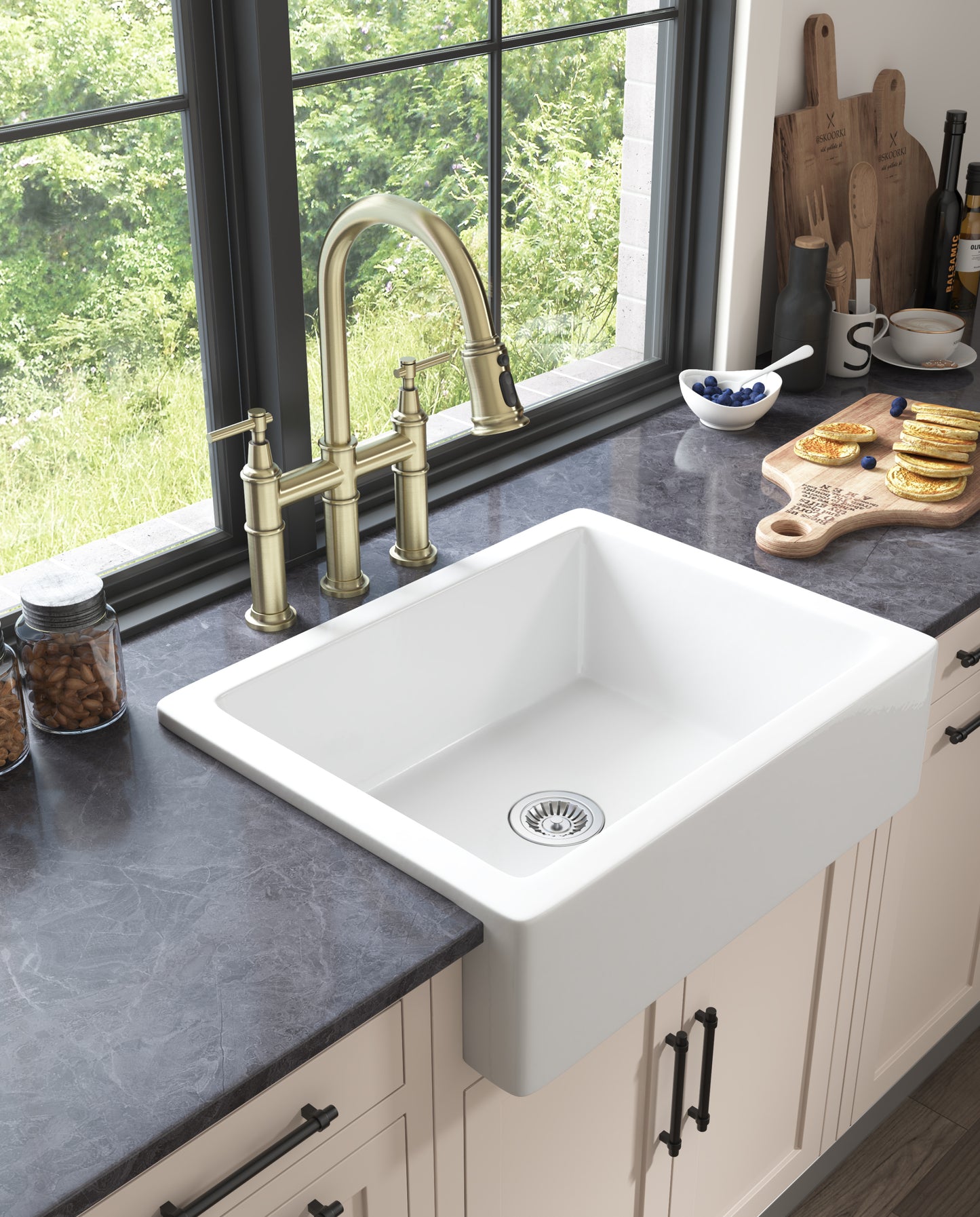 Charming White Farmhouse Kitchen Sink