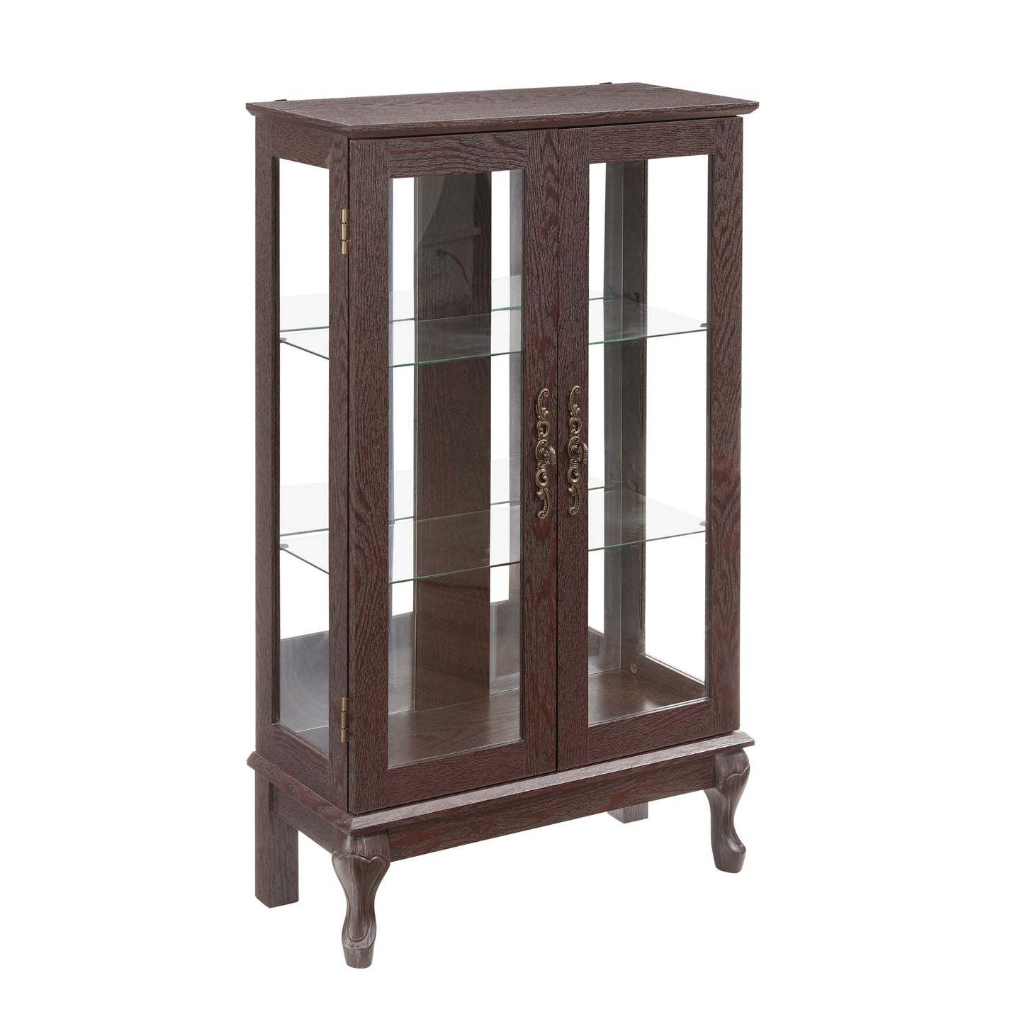 Charming Lighted Curio Cabinet with Glass Doors