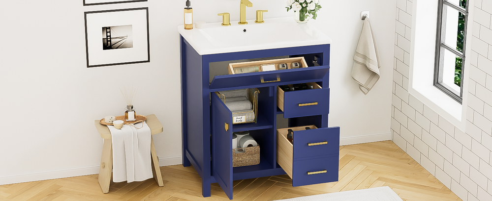 Blue Bliss Bathroom Vanity with Ceramic Sink