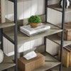 Industrial Triple Wide Wooden Bookshelf - Grey Retro Charm for Home & Office