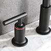 Sleek Matte Black Widespread Bathroom Faucet with Pop-Up Drain