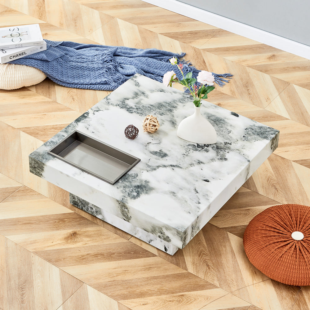 Chic Marble-Style Coffee Table