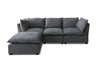 Cozy Corner Sofa Set with Ottoman - Modern L-Shaped Design in Stylish Grey