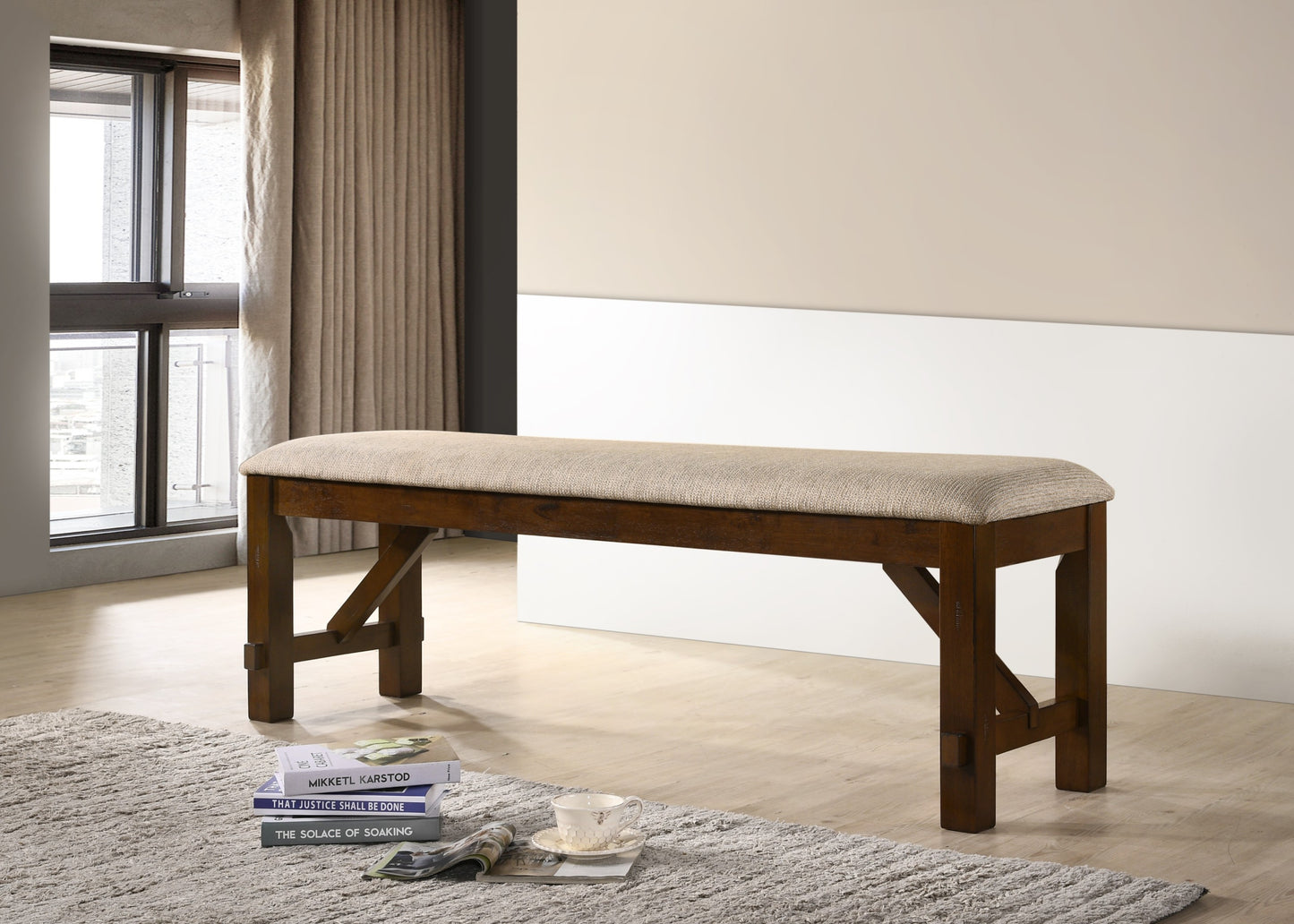 Karven Rustic Wood Bench