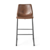 Chic Vintage Brown Faux Leather Barstools - Set of Two