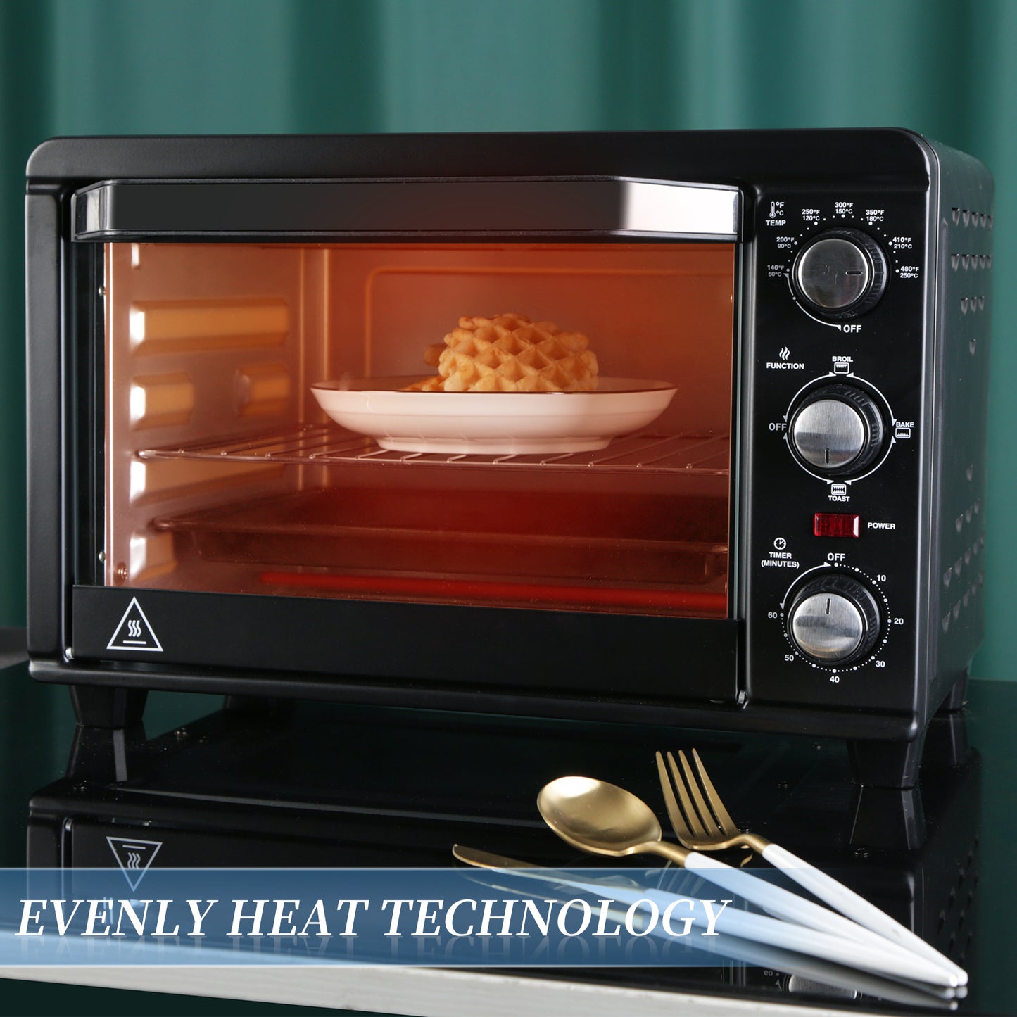 Deluxe Compact Toaster Oven - Efficient and Versatile Baking, Broiling, and Toasting