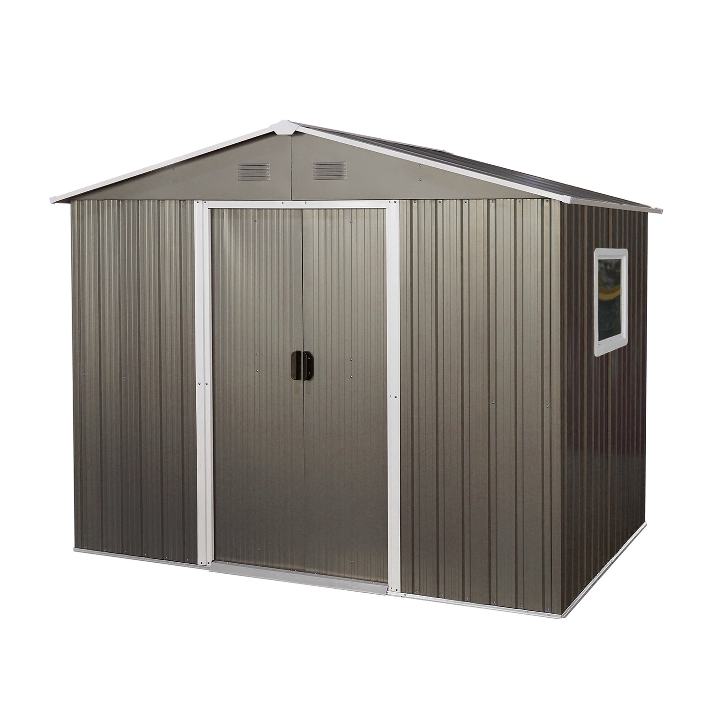 Spacious Grey Outdoor Storage Shed with Window