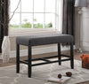 Chic Grey Counter Bench with Nailhead Trim