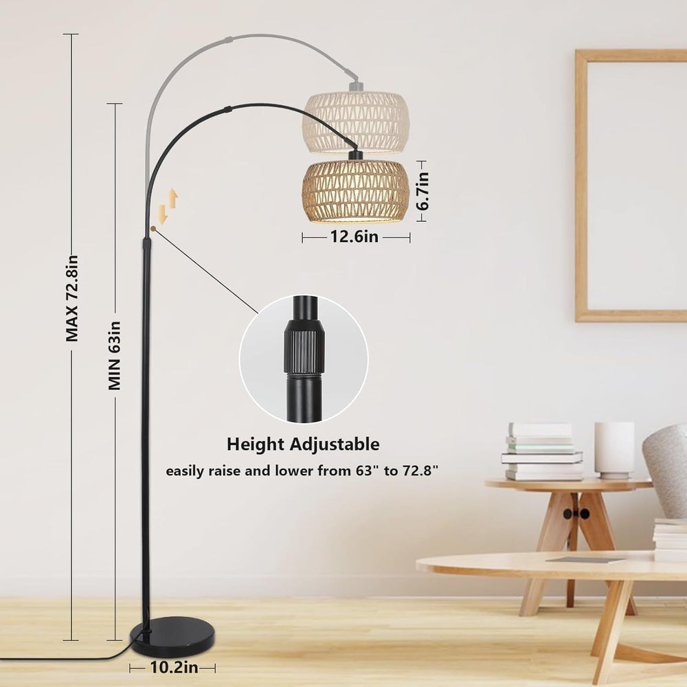 Chic Arc Floor Lamp with Remote & Dimmable Brightness