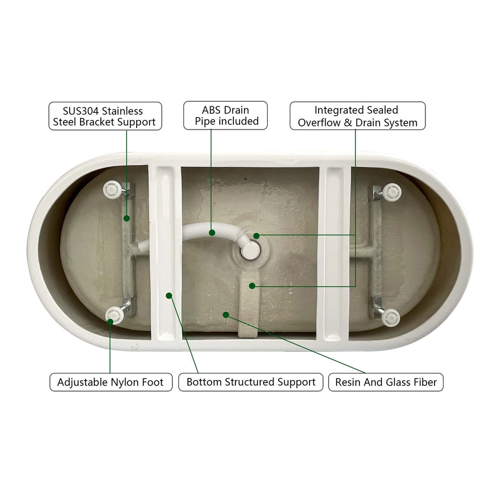 Classic Oval Freestanding Soaking Tub - Luxurious White Design