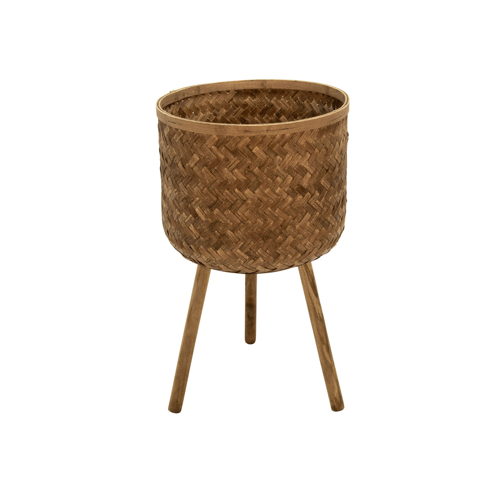 Stylish Bamboo Planter Set