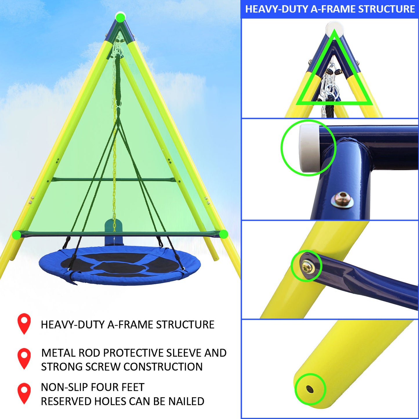 Backyard Bliss Swing Set with Safety Belt