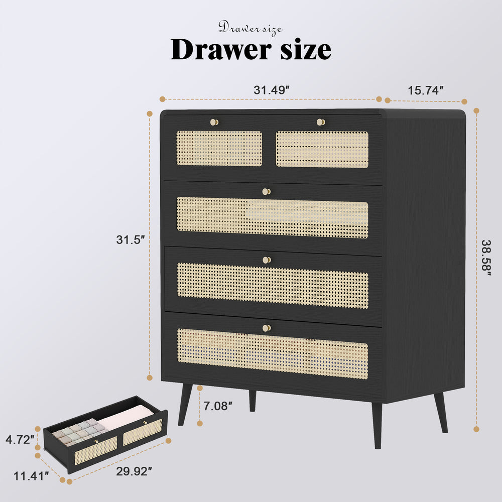 Rattan Charm Dresser - Stylish Storage for Any Room