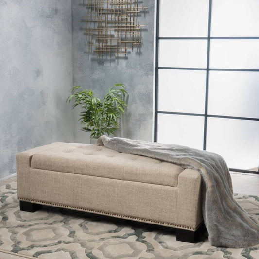 Chic Studded Storage Ottoman