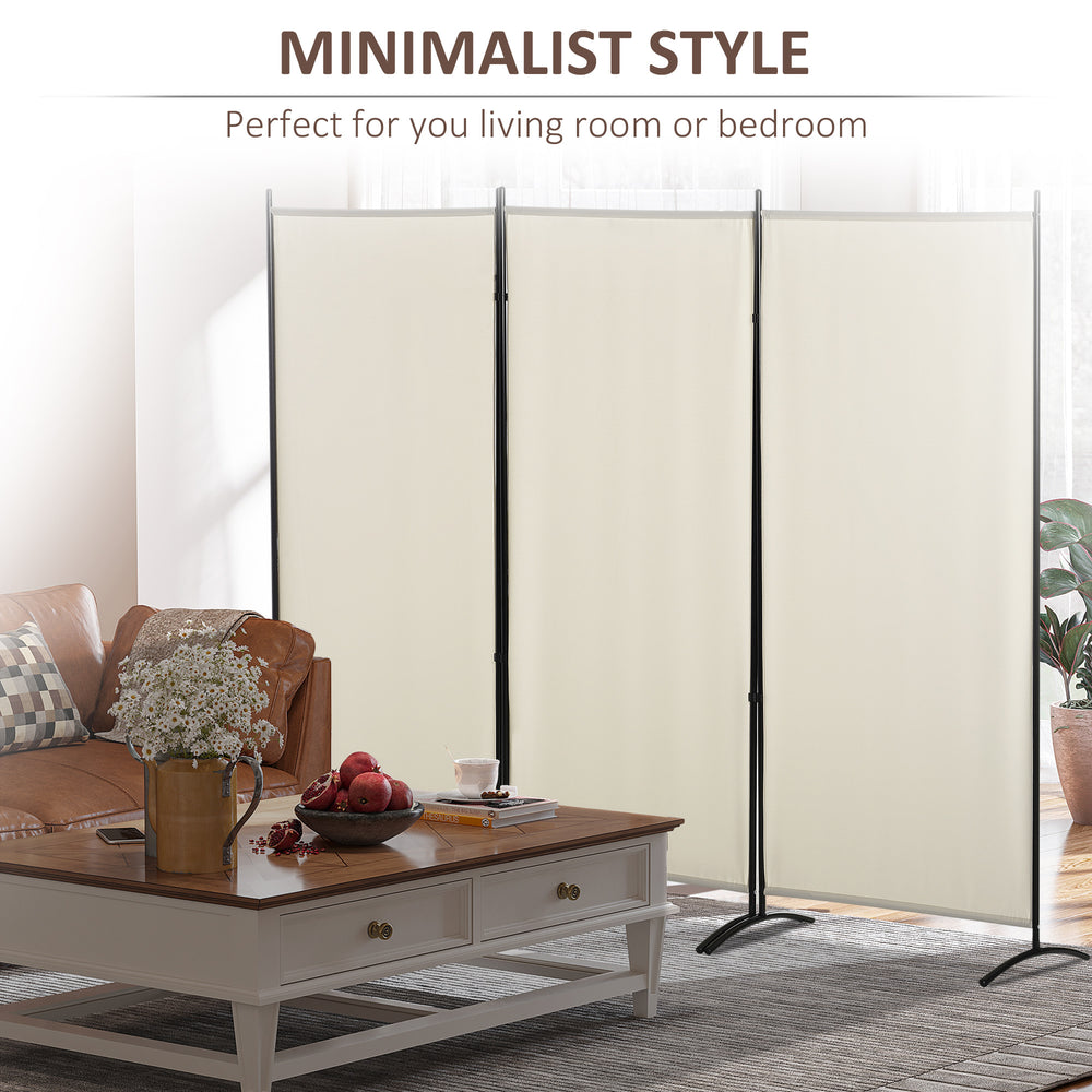 Beige 3-Panel Privacy Screen