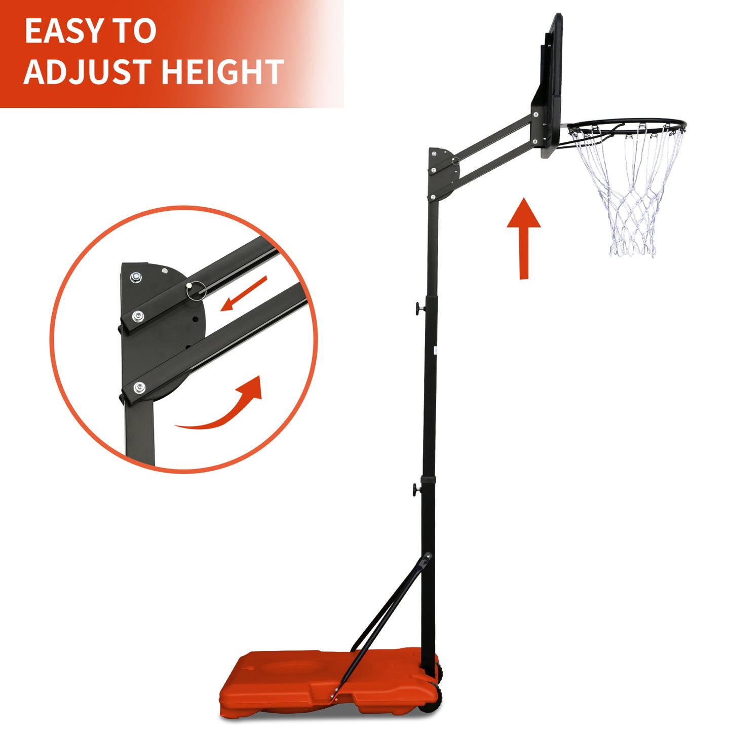 Versatile Portable Basketball Hoop with Adjustable Height