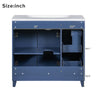 Navy Elegance Bathroom Vanity with Soft-Close Doors and Resin Sink