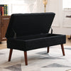 Chic Black Linen Storage Bench