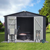 Stylish Dark-Grey Outdoor Storage Shed