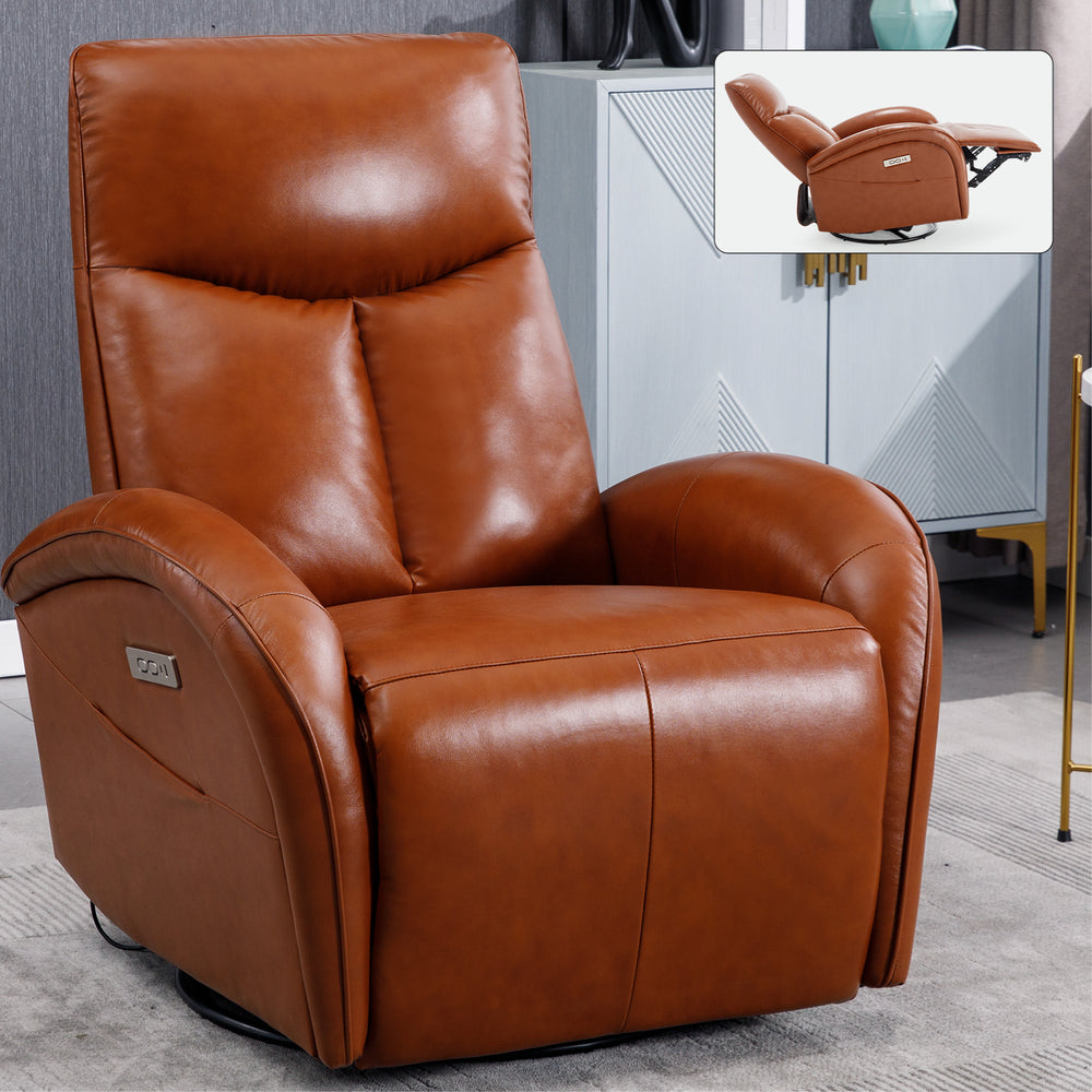 Cozy Swivel Recliner with USB Charging