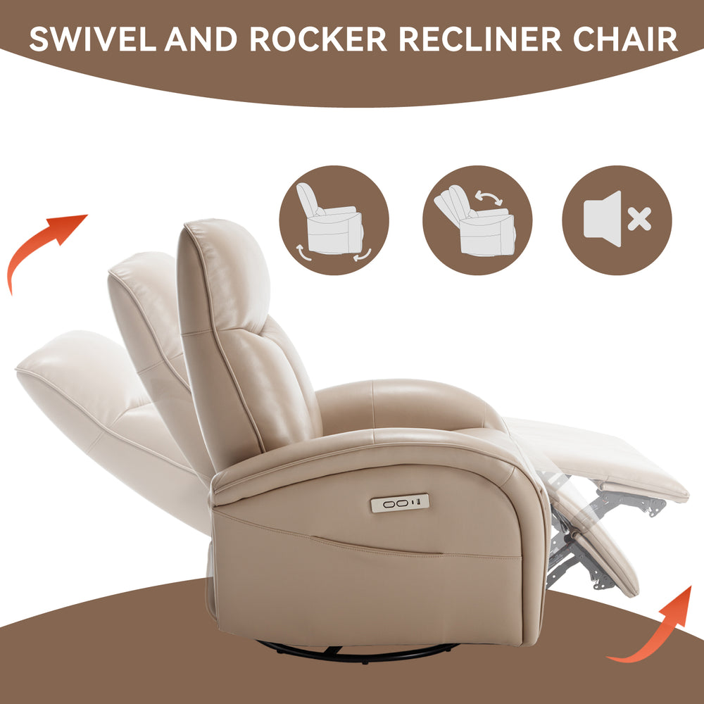 Ultimate Comfort Swivel Recliner with USB Ports