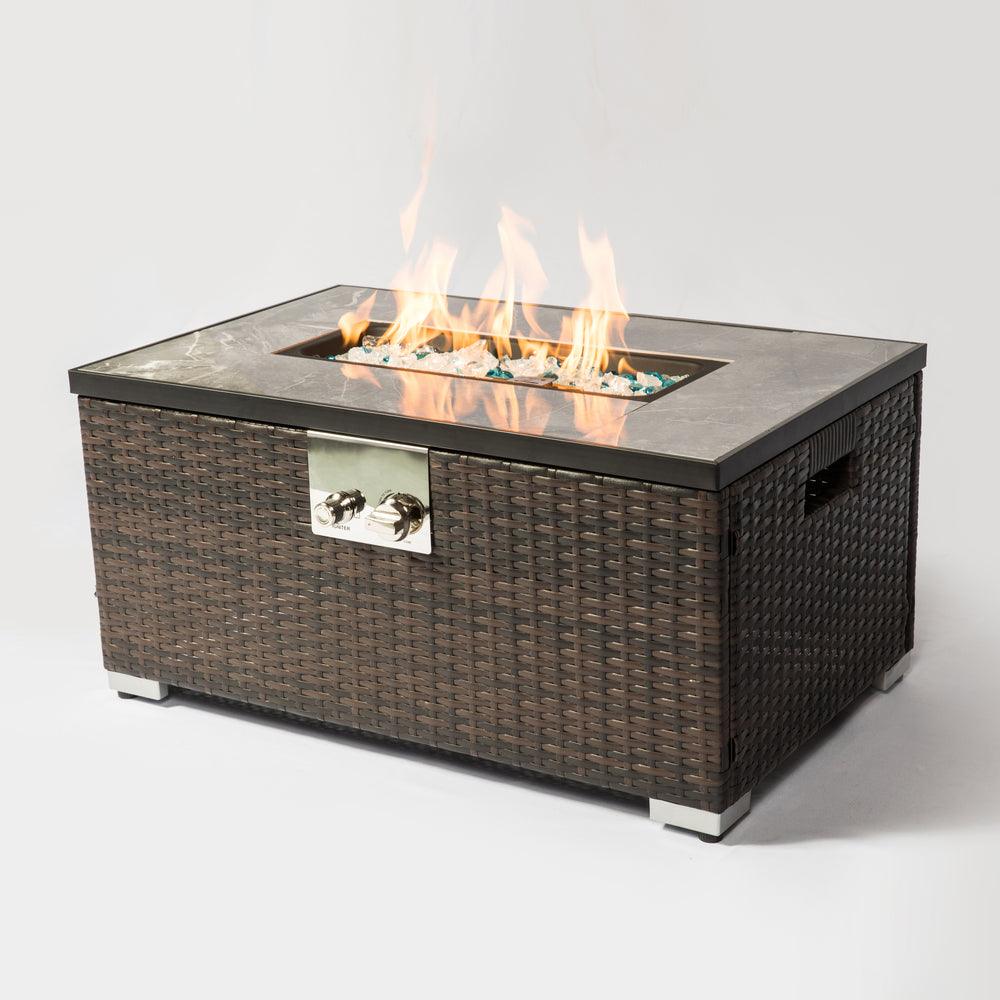 Cozy Rattan Fire Table